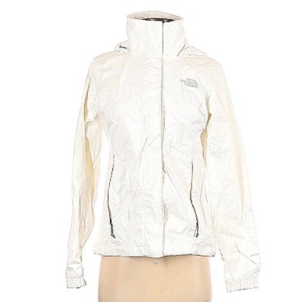 The north face white rain jacket